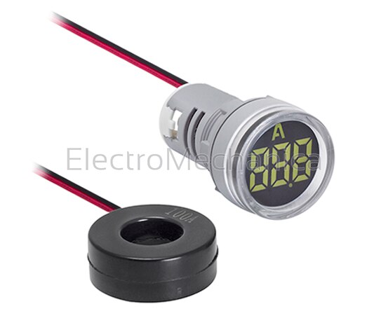 AD22-22AMR | 22mm P/MNT RED AMMETER 0-100A WITH CT | D - Control